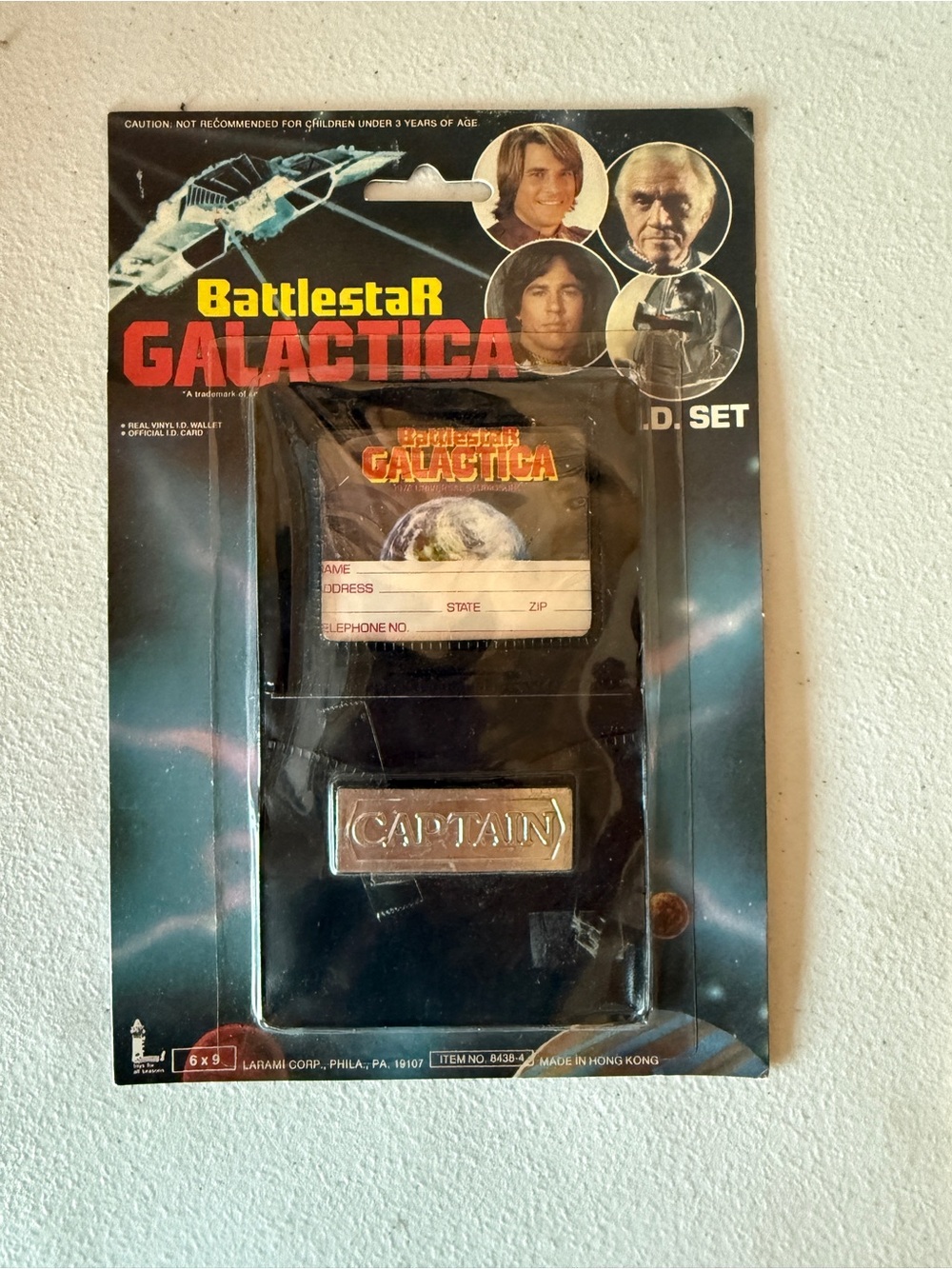 Vintage Battlestar Galactica Captain Wallet ID Set Sealed Larami Hong Kong